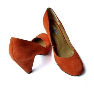 Urban Outfitters Orange/Red Suede Heels